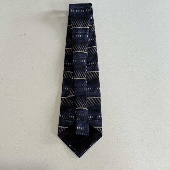 Men's All Silk 3-3/4" x 58" Neck Tie Blue & White by Croft & Barrow - Picture 2 of 4